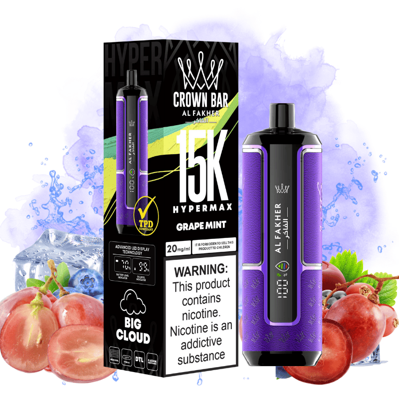 al fakher hypermax 15000 grape mint flavor - Al Fakher Vape